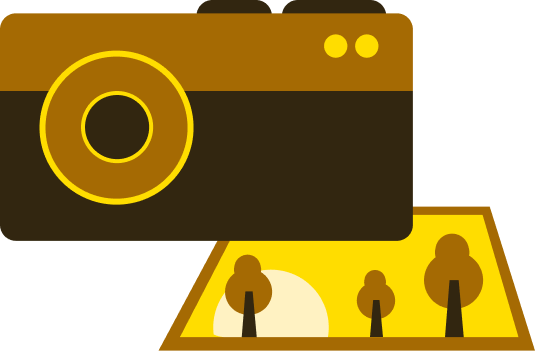 Camera and photograph illustration